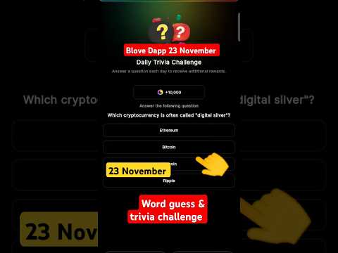 23 November Blove Dapp Daily Word Guess today & trivia challenge #blovedapp #wordguess #blovenetwork