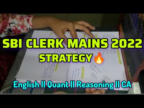 SBI CLERK 2022 - MAINS STRATEGY 🔥 Ace your pre plus mains preparation with this approach ✅