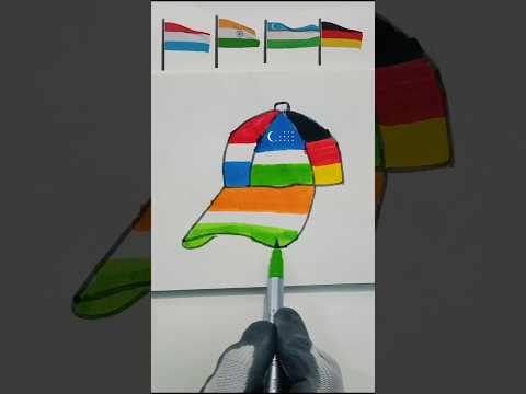 Luxembourg 🇱🇺 Uzbekistan 🇺🇿 Germany 🇩🇪 And Indian 🇮🇳 Flag Drawing | #shorts