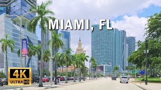 Driving Downtown Miami to Miami Beach - 4k virtual tour (loop) with Hi-Fi Live Street Sound