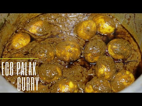 DHABA STYLE EGG PALAK CURRY RECIPE | EGG SPINACH RECIPE | ANDA PALAK KI SABJI | THE KITCHEN