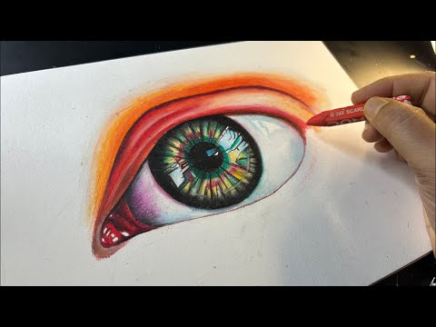 How to Draw Realistic Eye - 2🔥 | Realistic Eye Drawing with Oil Pastel for Beginners #art #drawing