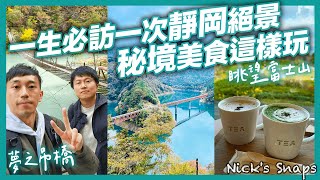 日本秘境最美吊橋！一生必走一次夢之吊橋 日本平眺望富士山 久能山東照宮 必吃激推平價漢堡排 超濃抹茶冰淇淋｜靜岡兩天一夜🍁秋日中間約會｜玩樂 feat. @johnysensei