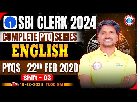 SBI Clerk 2024 | SBI Clerk English Previous Year Papers | SBI PYQ Series | English by RK Mehto Sir