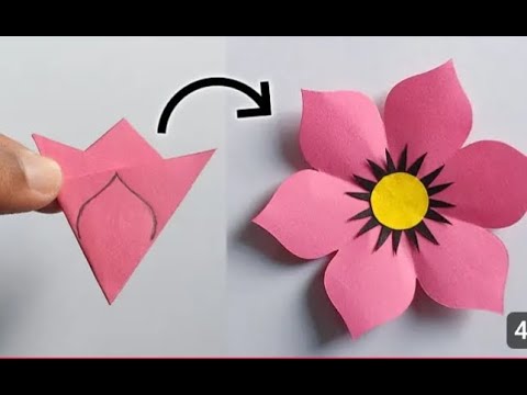 Easy Paper Flower Craft | Flower Making With Paper | Paper Flower Making Step By Step#paperflower​