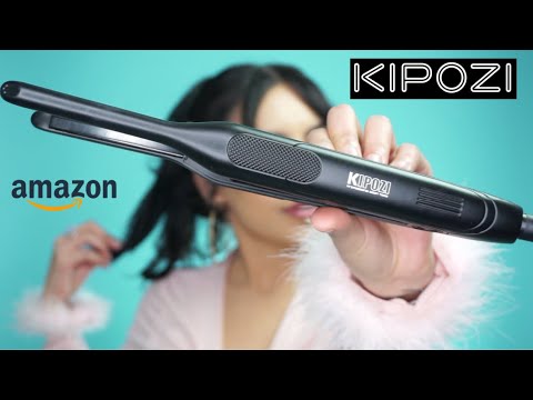 TESTING OUT A PENCIL ✏️ FLAT IRON ON THICK HAIR |KIPOZ FLAT IRON REVIEW + TUTORIAL