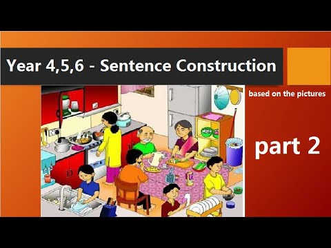 SJKC Year 6,5,4  construct sentences based on pictures and words given 2. 华小6,5,4年级看图造句 2。