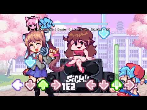 FNF MOD:Doki Doki Takeover Plus Update - High school Conflict v2 (FC) (Walkthrough/Vs Monika /HARD)