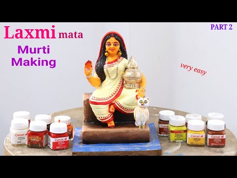 Laxmi mata murti making and coloring bengali style very easy | clay art