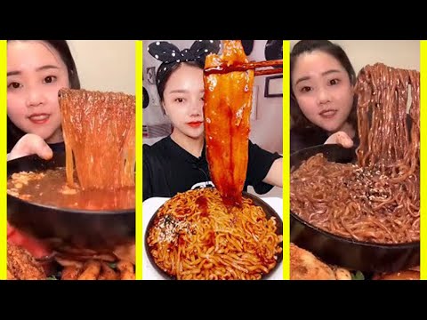 짜장면 불닭볶음면 다양한 비계 고기 먹방 | Spicy chicken noodle Various food eating show | Ep30