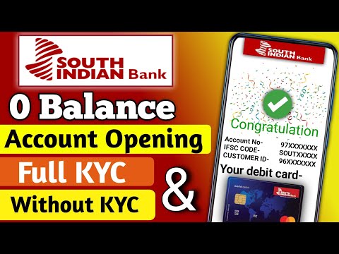 without video kyc zero balance account opening online | South India bank zero balance account open |