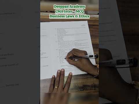 CMA Intermediate - MCQ Answers - December 2024 Examination - Paper 5 - Business Laws & Ethics