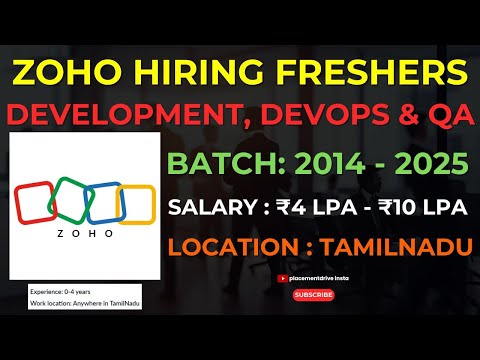 Zoho Software Developers ,DevOps Engineer & QA Jobs 2024 | 0-4 Years Experience | Tamil Nadu