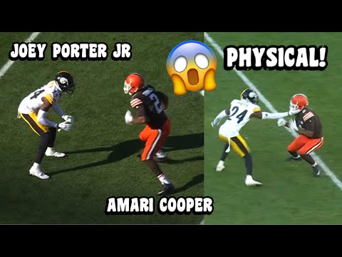 Amari Cooper Vs Joey Porter Jr GOT PHYSICAL! 🤬 Steelers Vs Browns 2023 highlights (WR Vs CB)