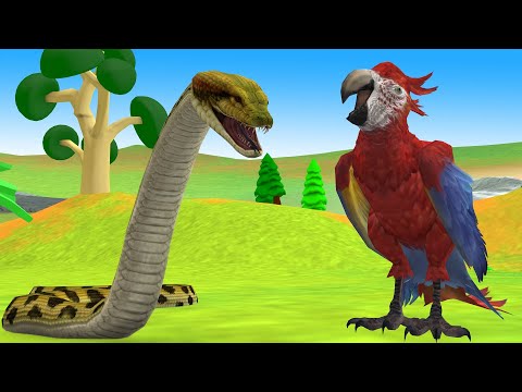 भूखा सांप और चिड़िया नैतिक कहानी Hindi Kahani video - Panchatantra moral story - 3d stories in Hindi