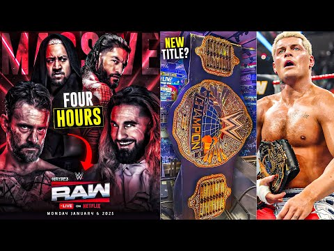 Raw Will Be 4-HOURS on Netflix!? 🤯 | New WWE World Title *LEAK? Cody Rhodes PROBLEM | WWE News