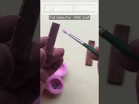 How To Make Wooden Earrings At Home | Wood Jewellery  | Wood Necklace| DIY Wooden Earrings. #shorts