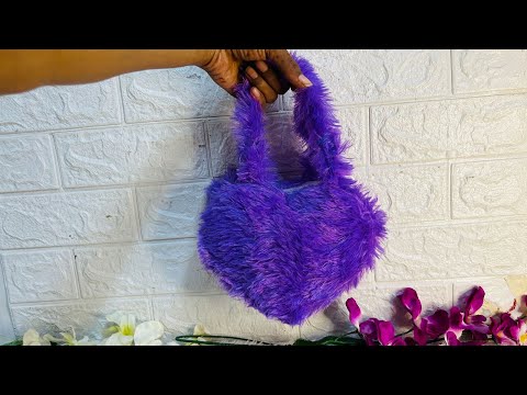 Cutest heart-shaped fur handbag | Handmade Handbags 🛍️ #handbag #purse #loveit #youtube