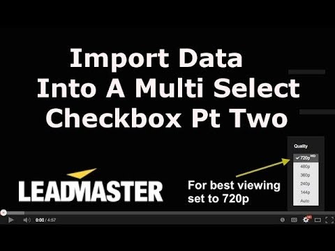 Import Data into a Multi Select Checkbox Pt 2