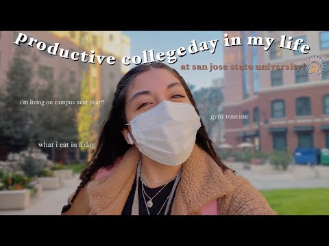 a very productive college day in my life at sjsu!! | life updates, gym routine & what i eat in a day