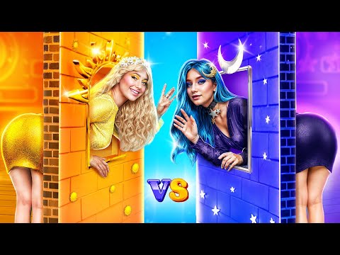 Day Girl vs Night Girl! ONE COLORED HOUSE CHALLENGE!