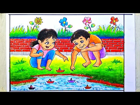 Child Memory Drawing | Nostalgia memory drawing | Old golden days drawing | Kisholoy