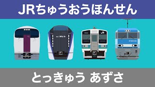 Japanese Trains for kids | JR Chuo Main Line, Limited Express "Azusa" and more