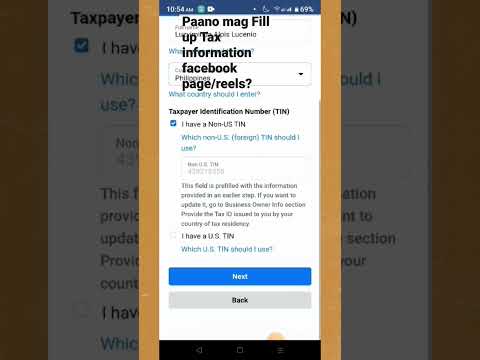 Paano mag Fill up Tax information facebook page/reels?