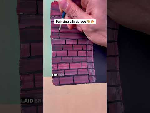 [clip] How to paint a brick fireplace for beginners 🎨🎄#beginner #easypainting #howto #tipsandtricks