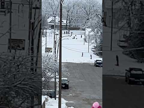 Main Street on Snow Day in Small-Town America ❄️🥰