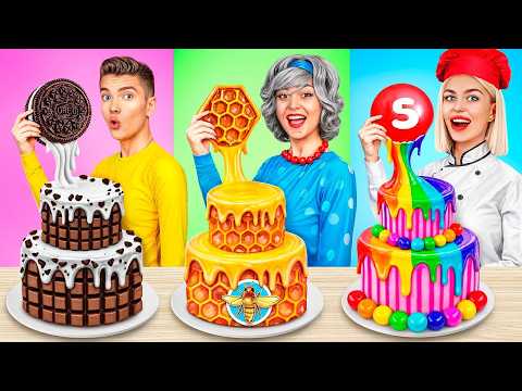 Me vs Grandma Cooking Challenge! Cake Decorating Parenting Hacks by YUMMY JELLY