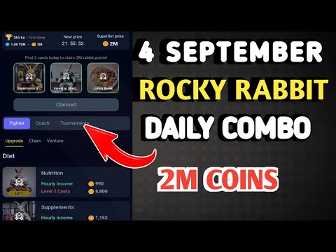 ROCKY RABBIT DAILY COMBO CARDS TODAY 4 SEPTEMBER 2024 | ROCKY RABBIT DAILY CARDS TODAY