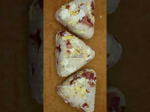 Breakfast Onigiri Bacon and Eggs Recipe Short  #cooking #recipe #japanesefood