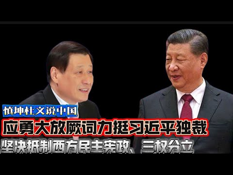 应勇大放厥词力挺习近平独裁  坚决抵制西方宪政民主、三权分立