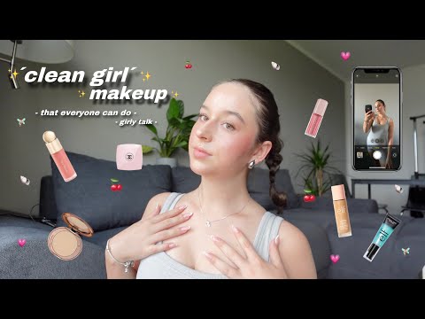 VERY easy ´clean girl´makeup look (that everyone can do) || girly talk & makeup routine