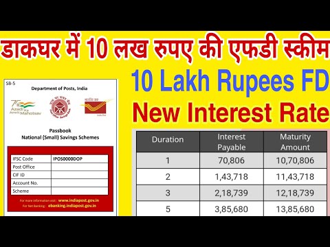 Post Office 10 Lakh Rupees FD Scheme||डाकघर में 10 लख रुपए की एफडी स्कीम||