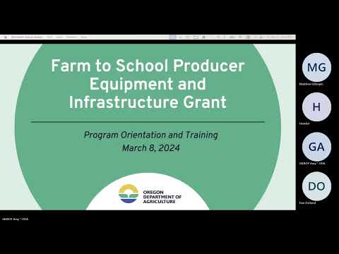 Farm to School Producer E&I Grant Training Video