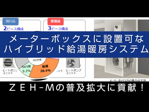 集合住宅のメーターボックス内に設置可能な『ハイブリッド給湯・暖房システム』を開発