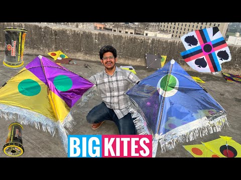 Flying Big Kites 😍 Basant Special Kite Flying 🔥 Cutti g Kites with best Manjha Uttrayan Special