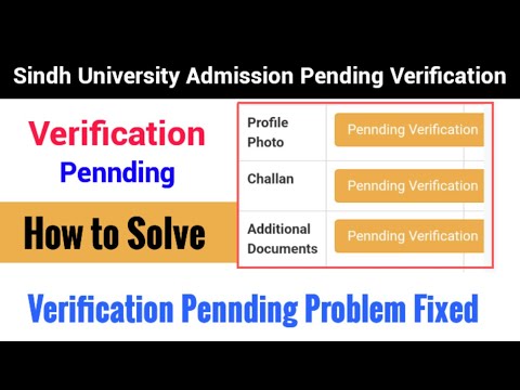 Pennding Verification Sindh University Admission From | Sindh university verification pending