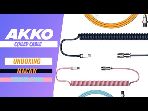 Akko Coiled Keyboard Cable l Macaw & Tokyo Pink l Unboxing