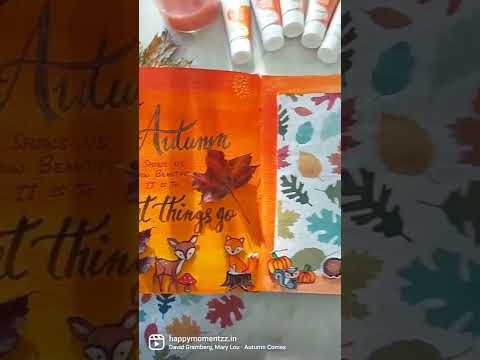 Art journal page- fall theme at HappyMomentzz using little birdie stamps