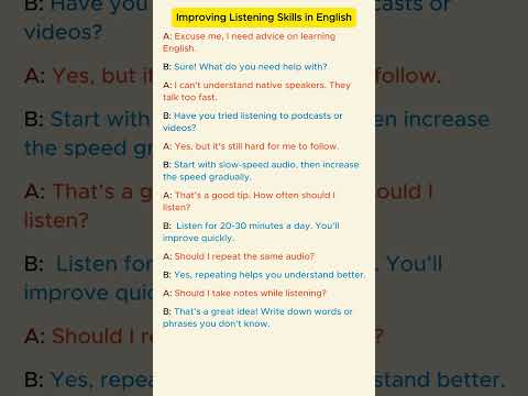 English Conversation: Tips for Improving Listening Skills in English #Shorts