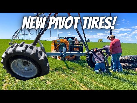 Installing our new Galileo irricup wheels on our irrigation pivot!