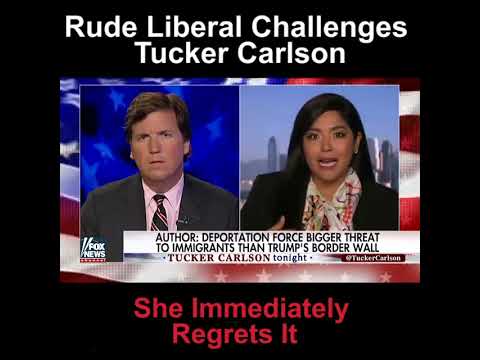 Ouch. Rude liberal challenges Tucker Carlson, she immediately regrets i