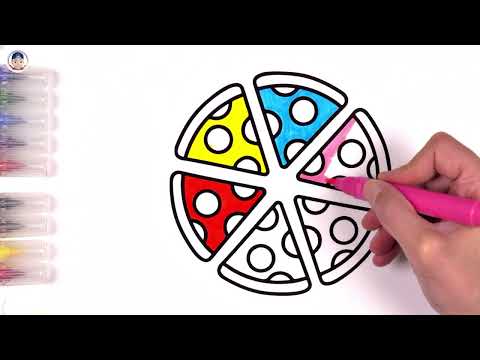 Pizza Drawing and Big Marker Coloring Fun for Kids - AKn Kids House