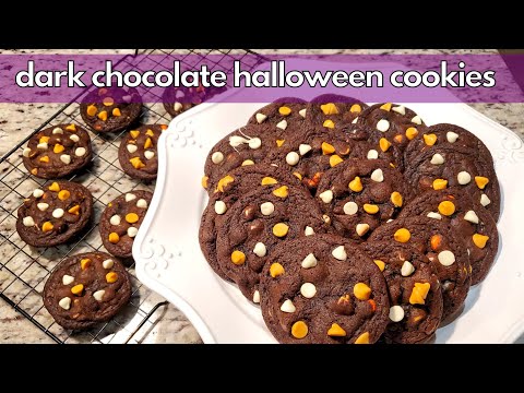 Dark Chocolate Halloween Cookies! | Easy Baking and Holiday Cookies!