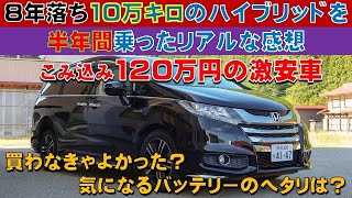 ８年落ち走行距離１０万キロのオデッセイハイブリッドを１２０万円で購入して、半年間で５千キロ走ってみた結果