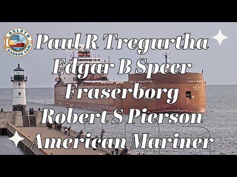 Paul R Tregurtha, Edgar B Speer, Fraserborg, Robert S Pierson and American Mariner in Duluth 100224