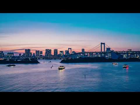 お台場海浜公園から撮影した夕景タイムラプス